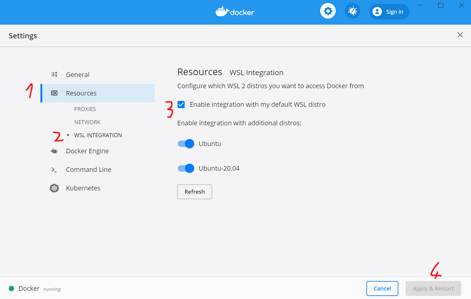 docker configuration