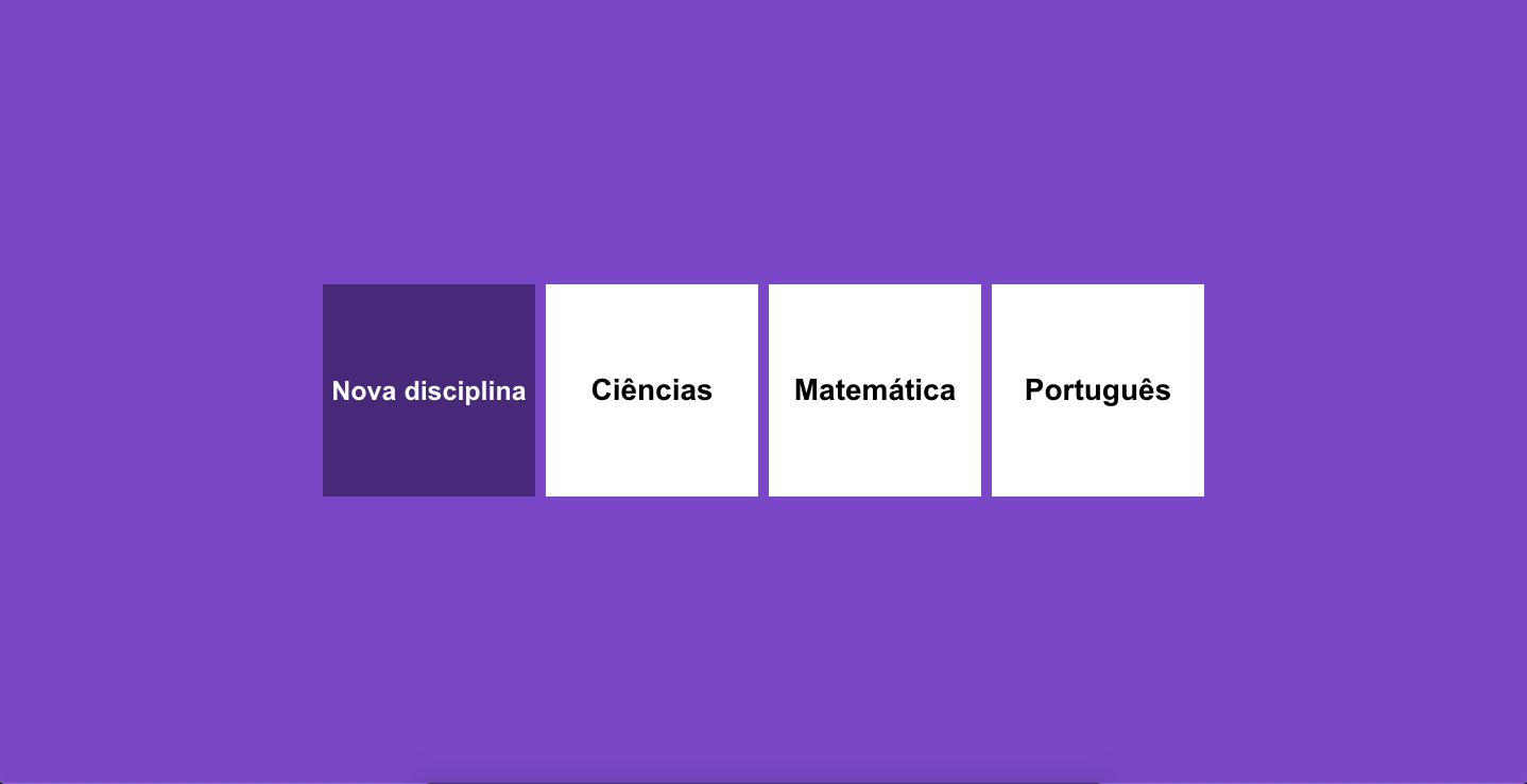 Aplicação de cadastro de disciplinas