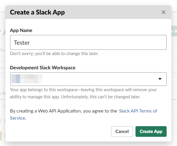 Step 3 - Set App Name and workspace