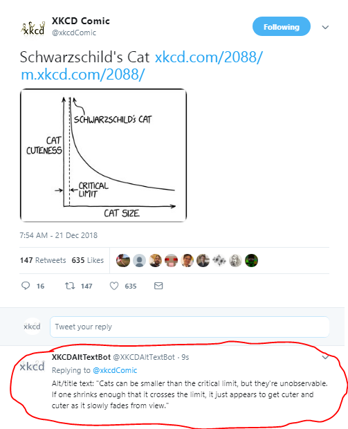 Example of tweet from @xkcdComic and the reply from @XKCDAltTextBot