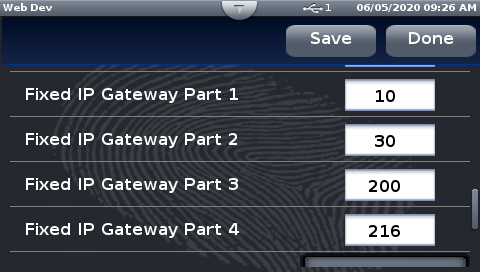 Setting gateway on F4T