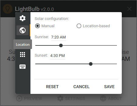 go to location settings