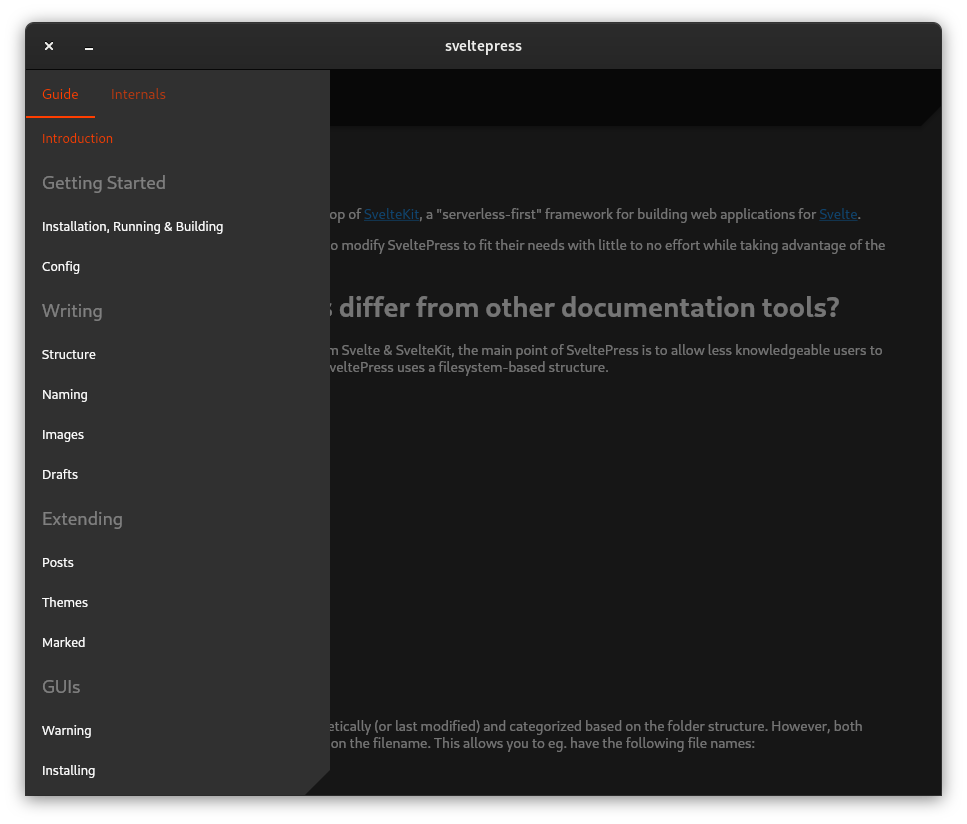 SveltePress Flutter desktop based GUI