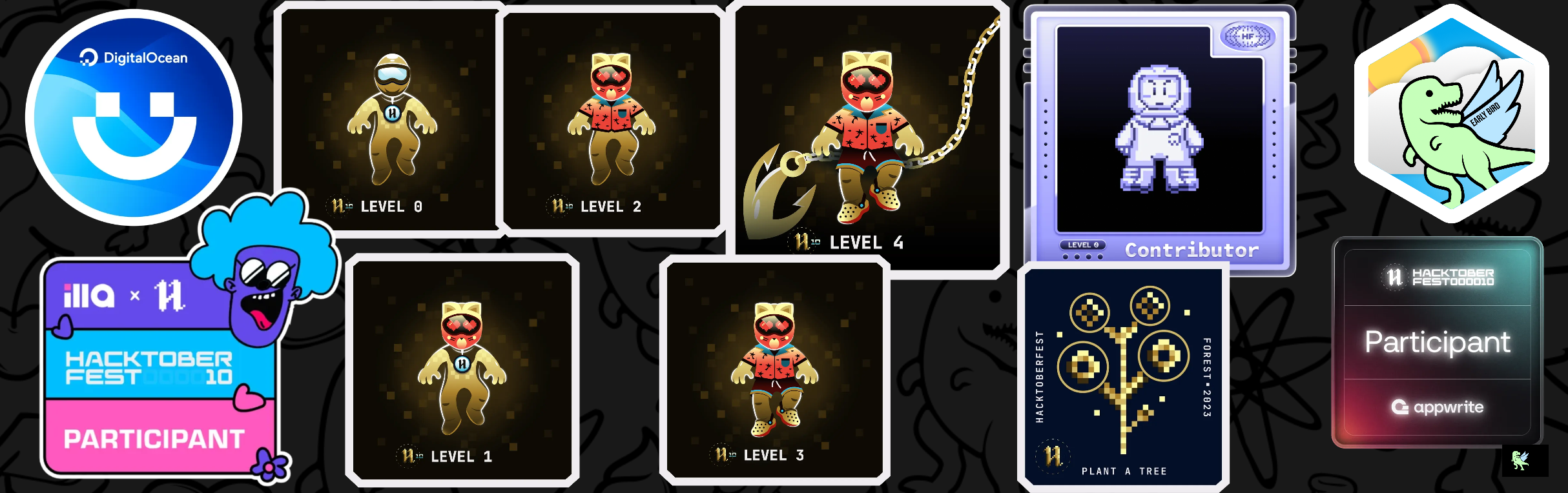 An image of @supuna97's Holopin badges, which is a link to view their full Holopin profile