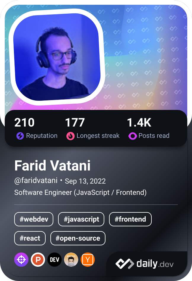 Farid Vatani's Dev Card