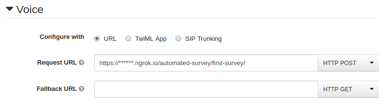Webhook Voice configuration