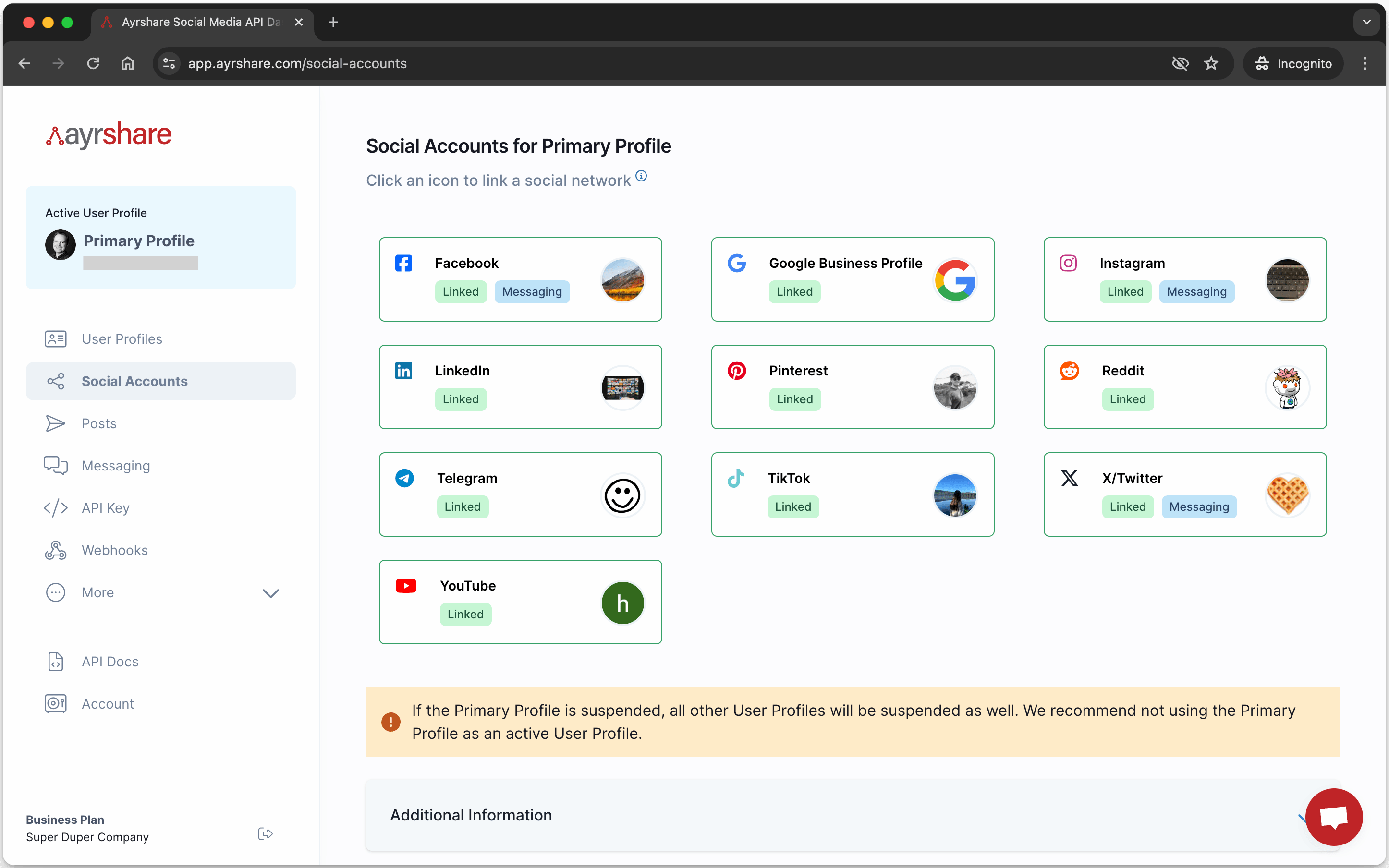 alt Social Accounts Setup