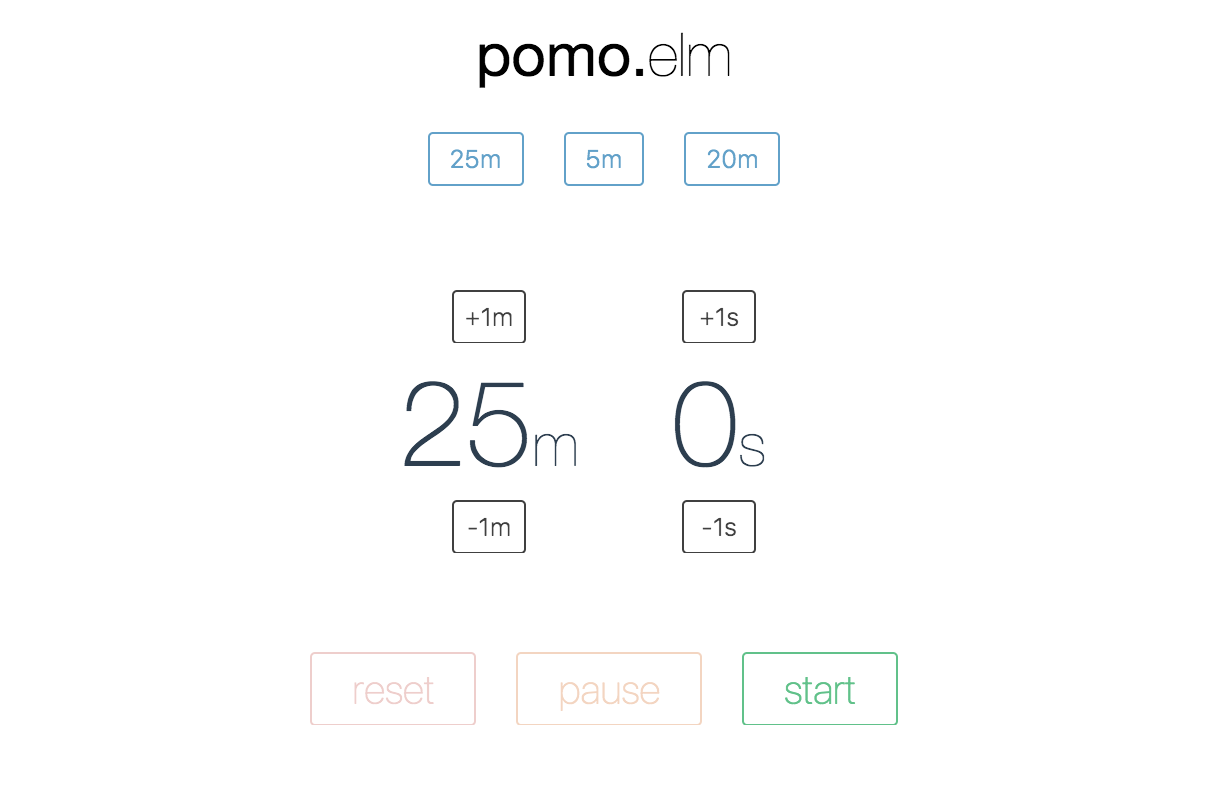 pomo-elm desktop screenshot