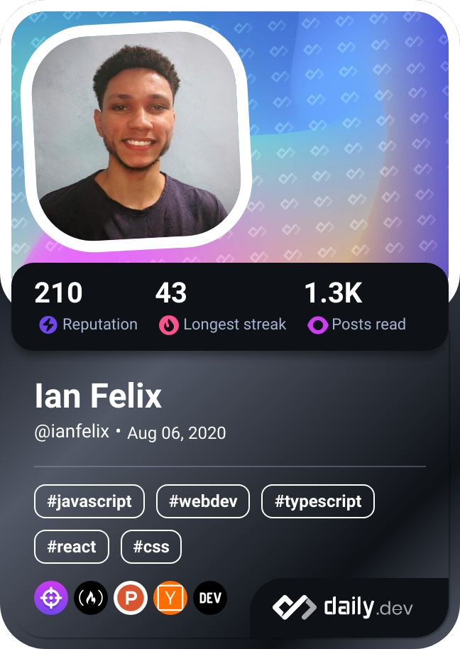 Ian Felix's Dev Card