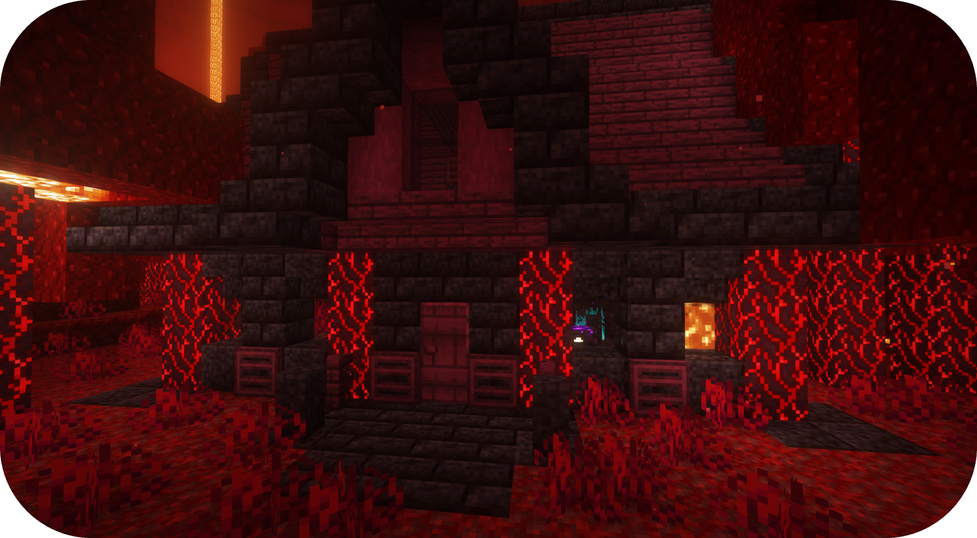 House hidden in a crimson forest