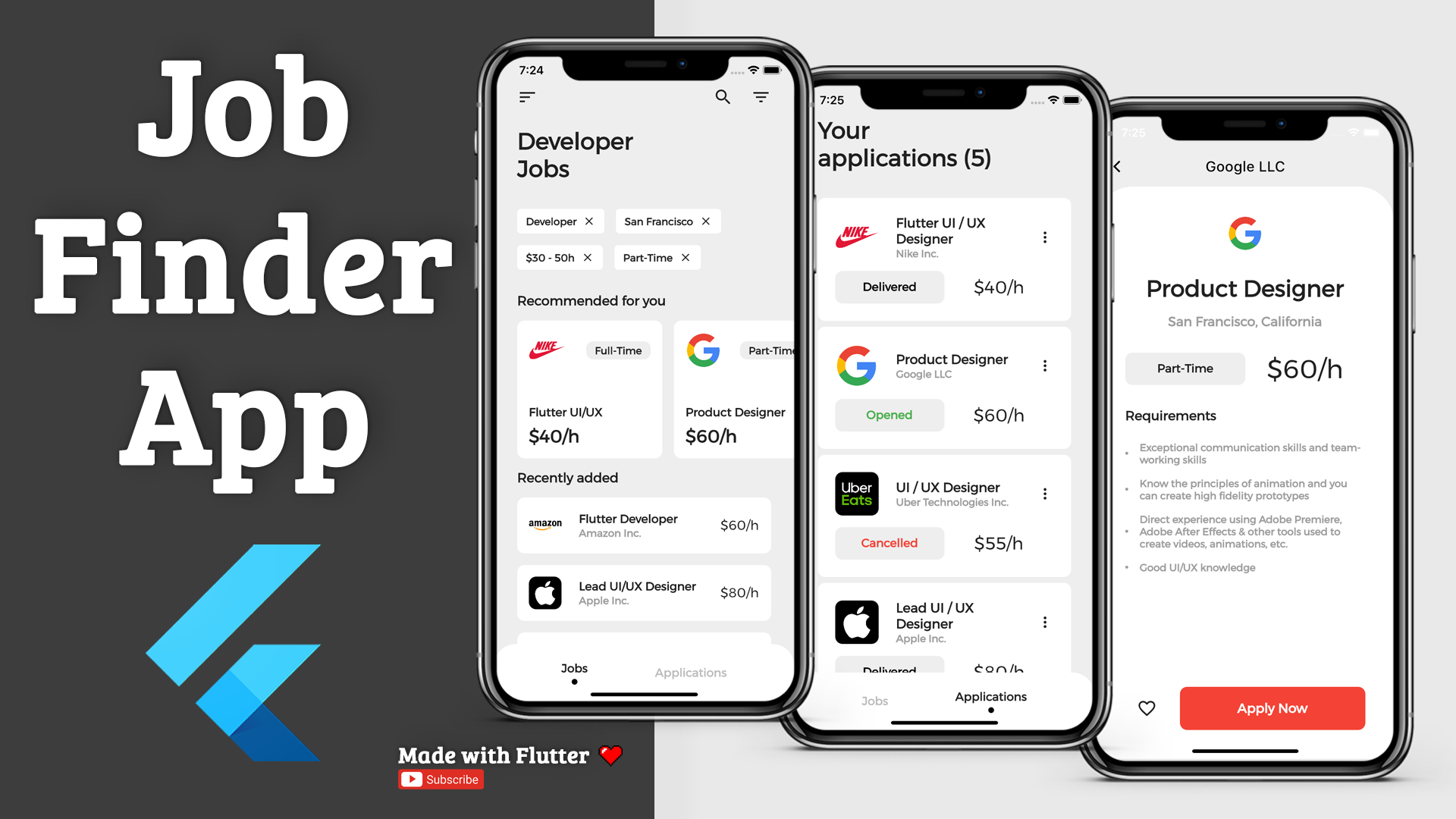 GitHub - gerfagerfa/job_finder: Job Finder App UI made with Flutter ...