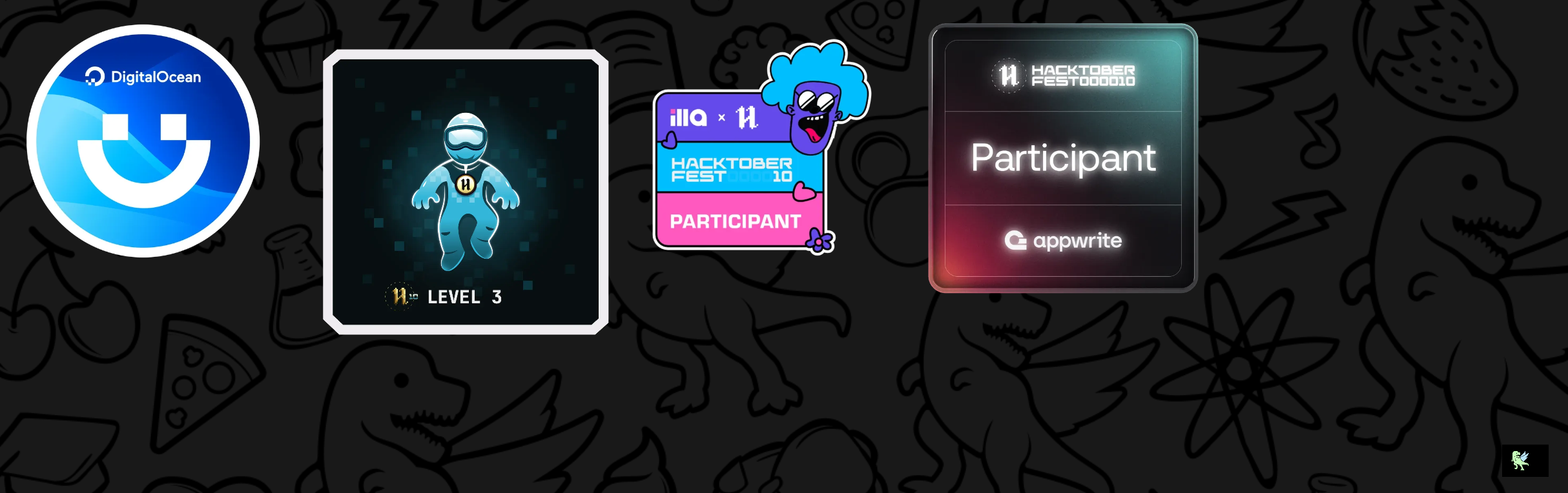 An image of @kami922's Holopin badges, which is a link to view their full Holopin profile