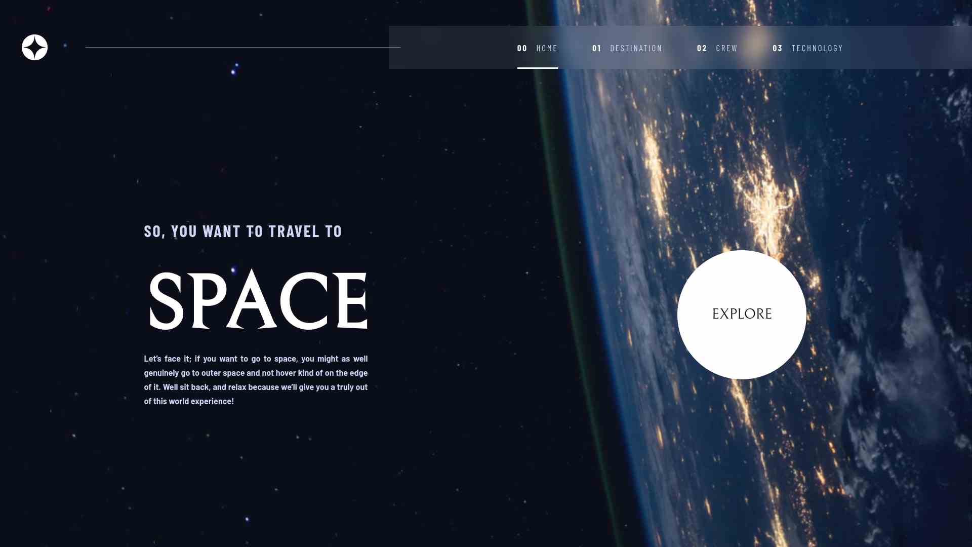 Space tourism website project