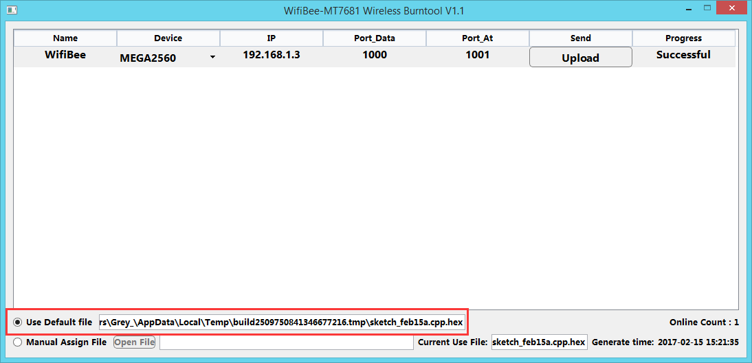 WiFiBee-MT7681 Wireless BurnTool