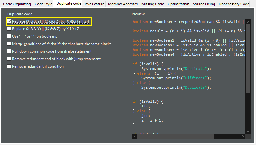 operand factorization preferences