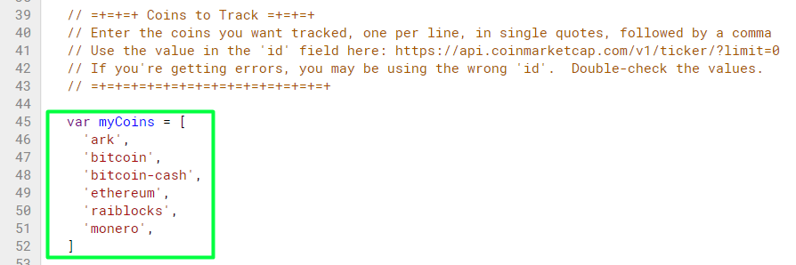 Add currencies to track