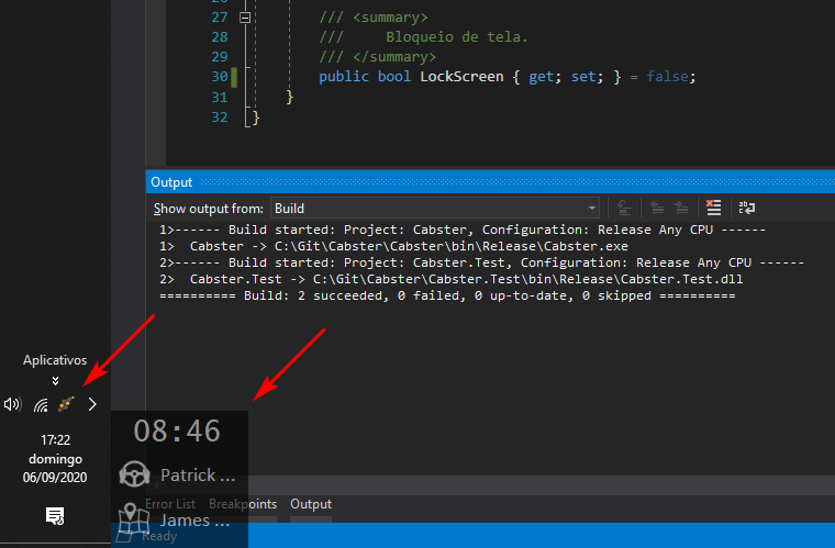 Indication of the current session time and the tray icon