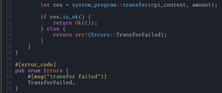 error return of Solana CPI