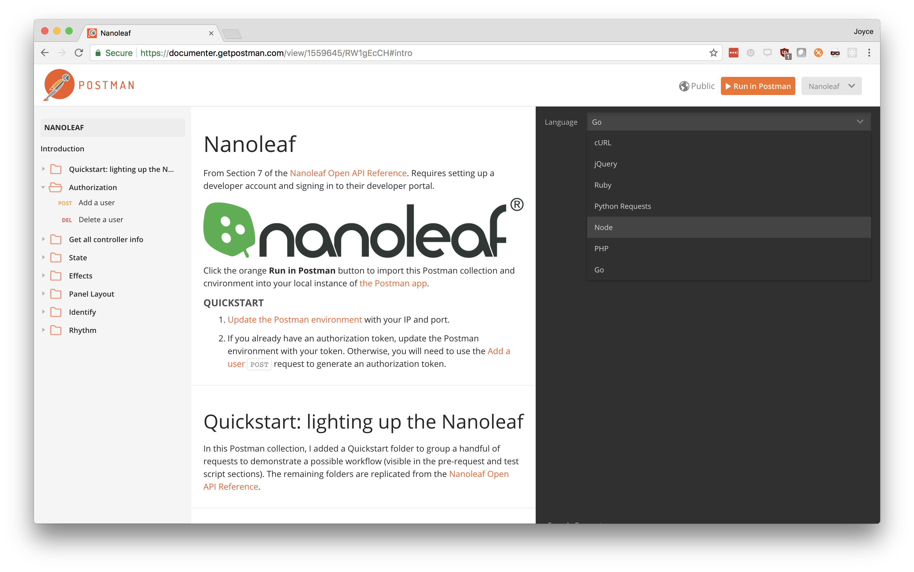 nanoleaf documentation