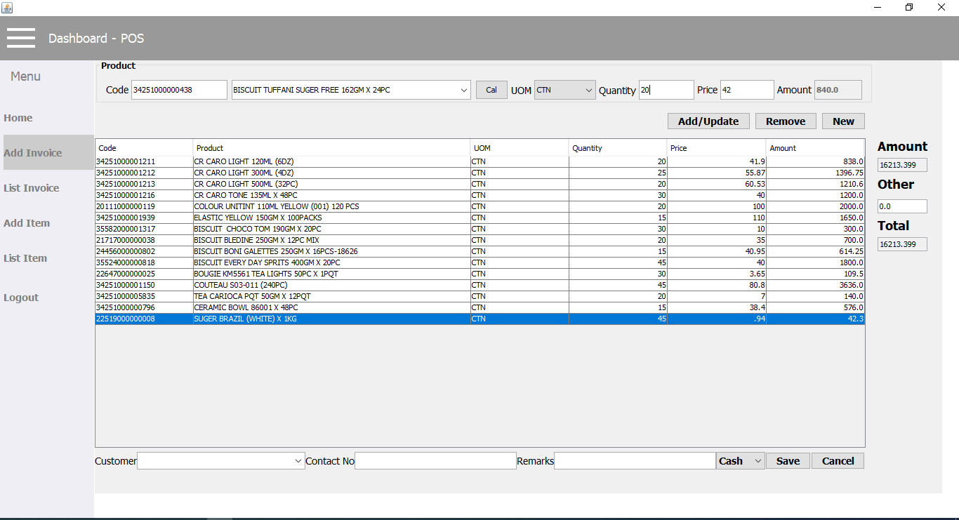 Scan Invoice - POS