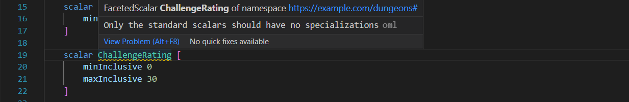 Validation warning example