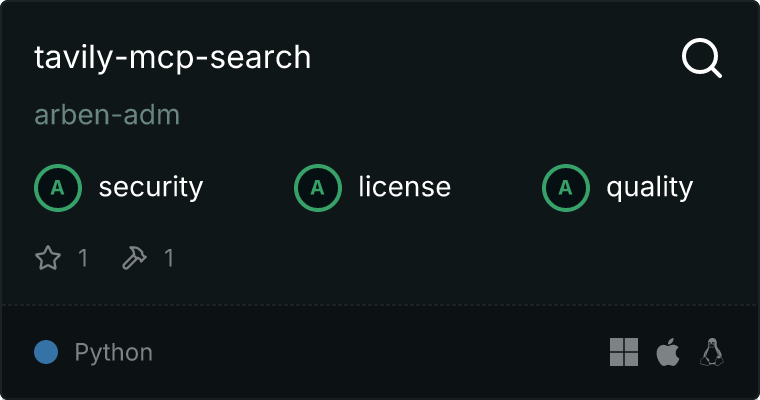 Tavily Search Agent MCP Server