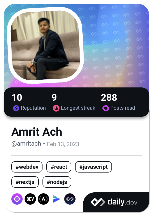 Amrit Ach's Dev Card