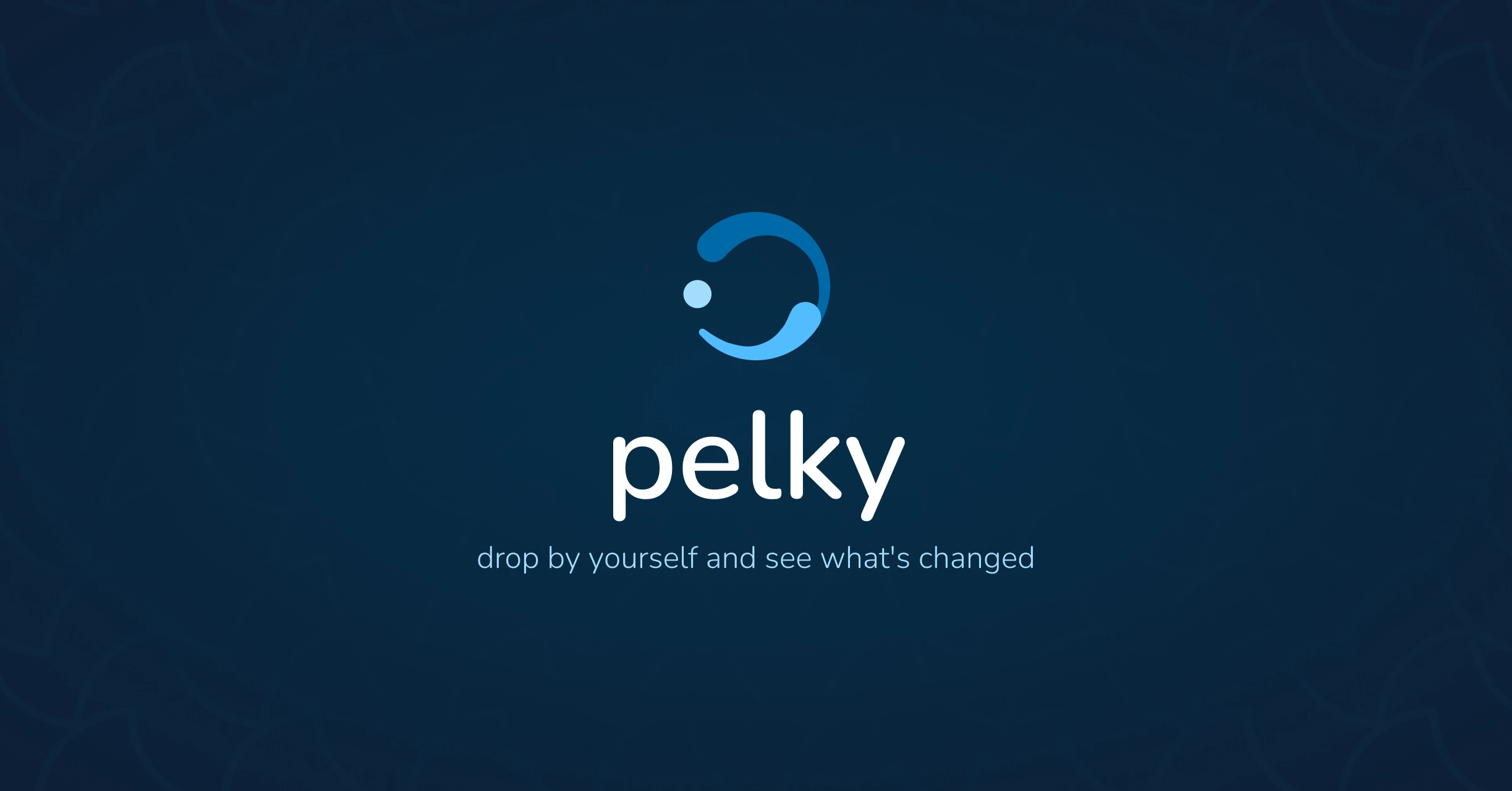 Pelky's social media picture with Pelky logo and its slogan on a dark background