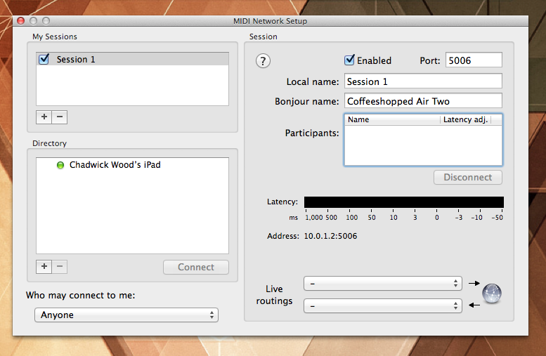 Live Routings example