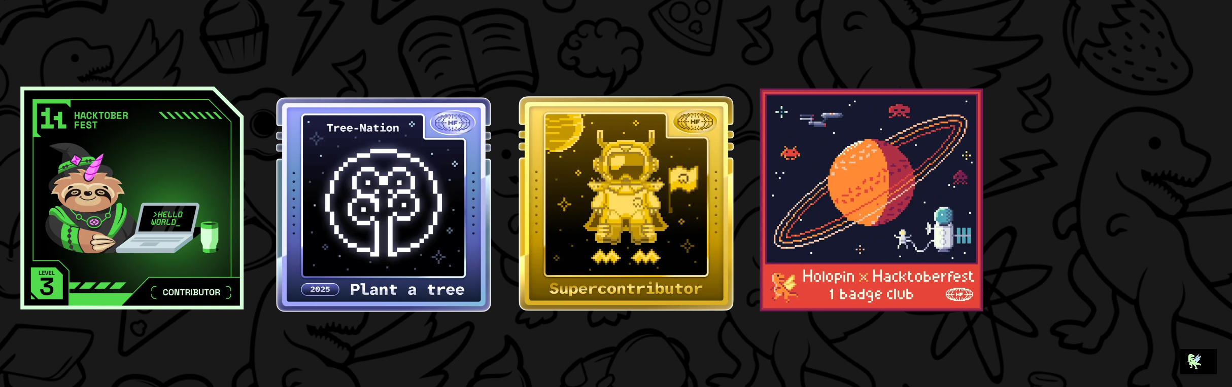 An image of @vesperakshay's Holopin badges, which is a link to view their full Holopin profile