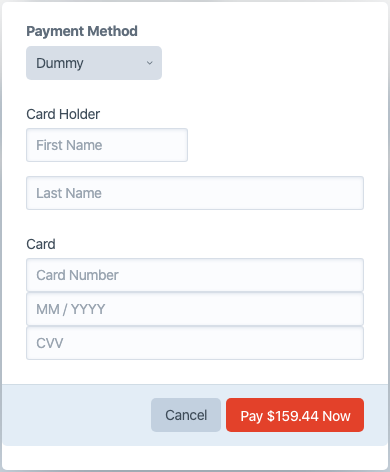 Make Payment form