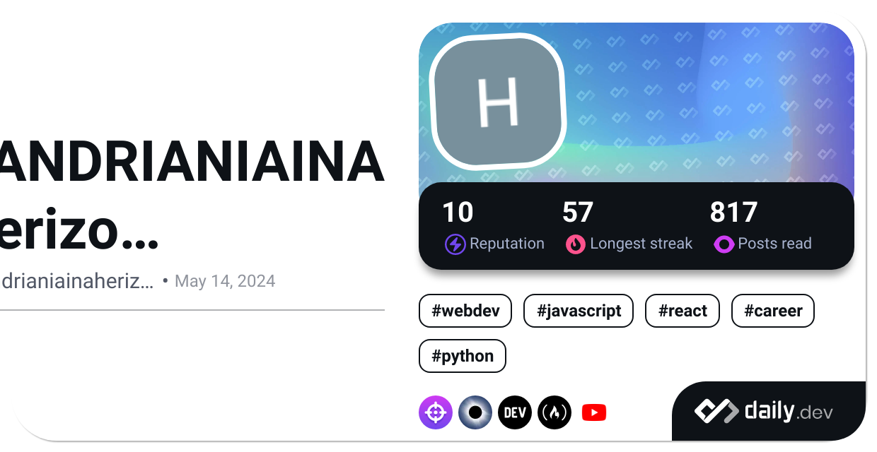 RANDRIANIAINA Herizo Nomenjanahary's Dev Card