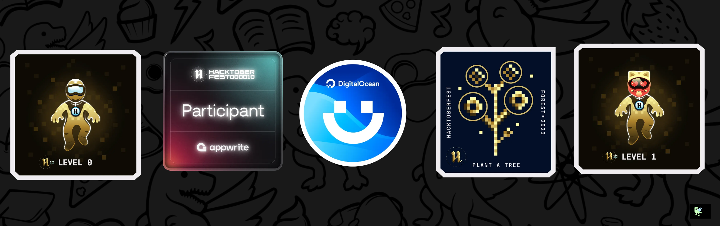 An image of @debangan202ok's Holopin badges, which is a link to view their full Holopin profile