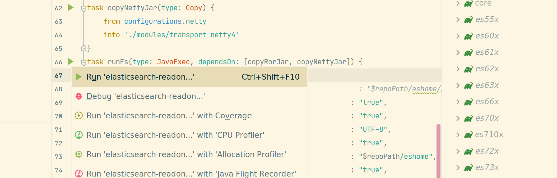 Dropdown edit configurations