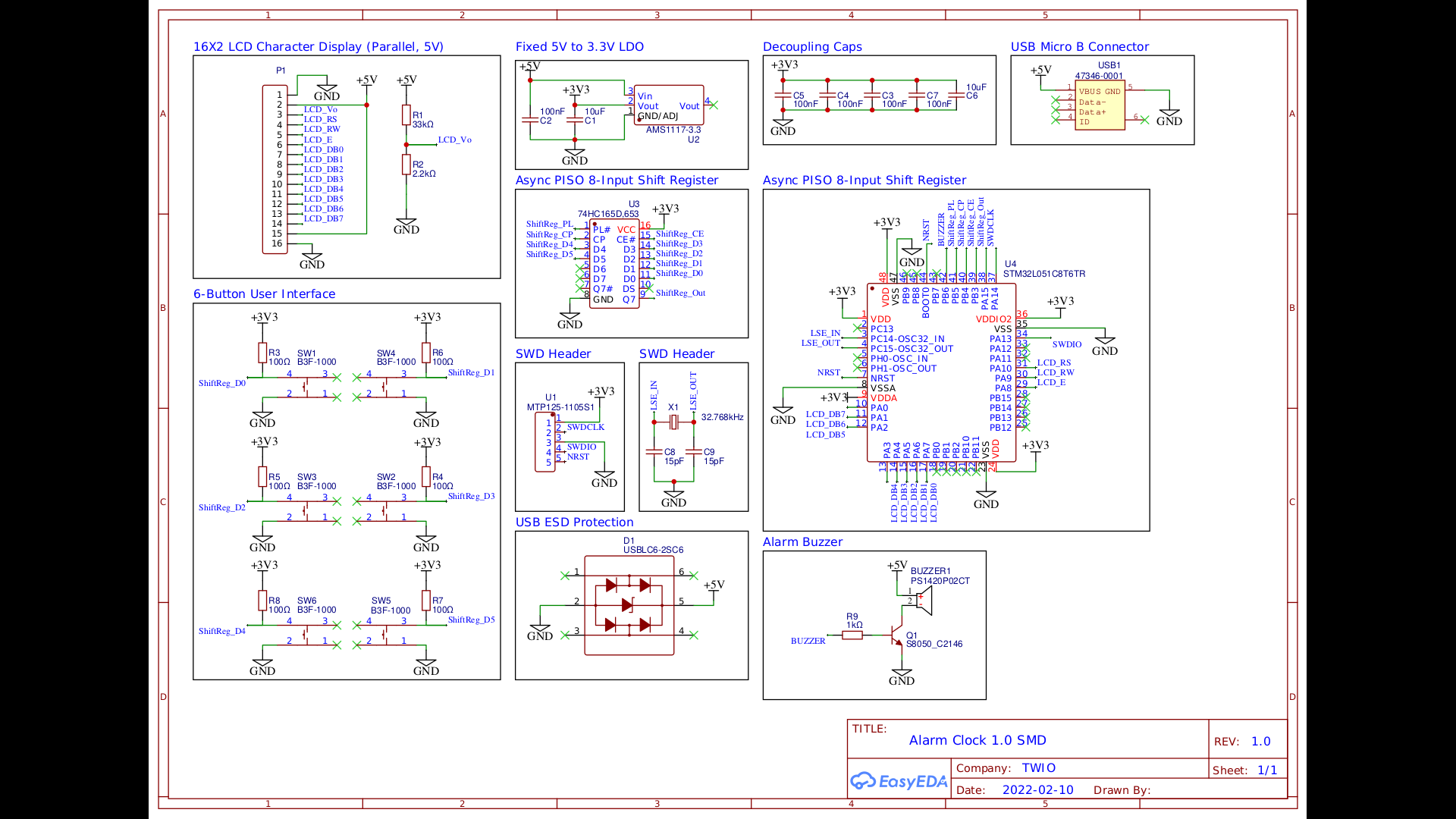 Tim White - Alarm Clock Schematic Capture