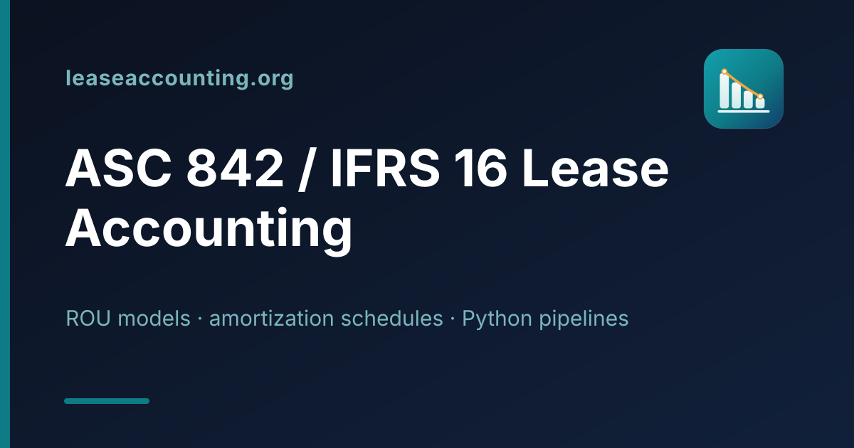 Lease Accounting — ASC 842 / IFRS 16 compliance, ROU & liability calculations, and Python lease automation