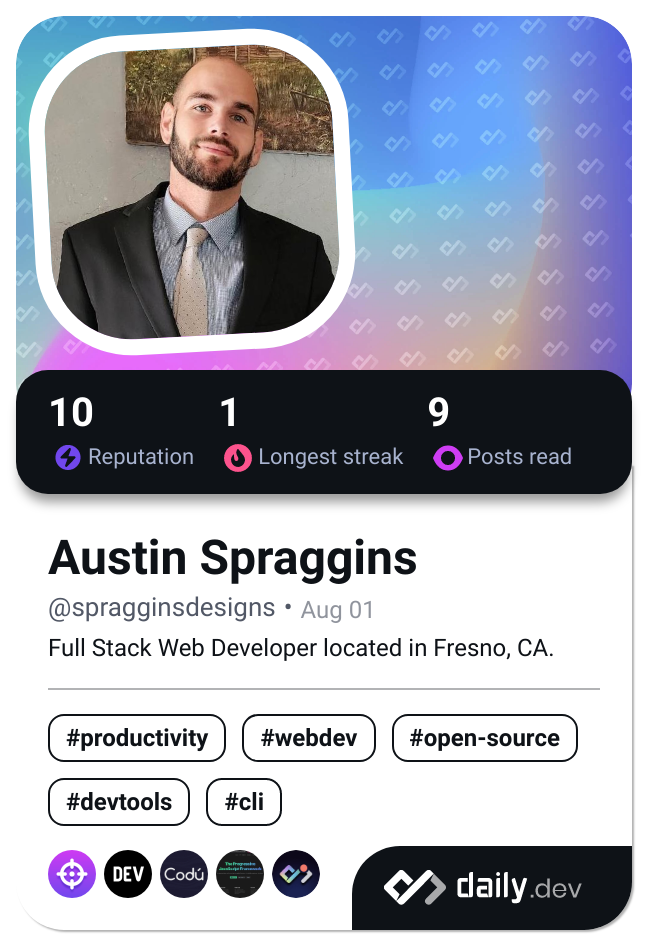 Austin Spraggins's Dev Card