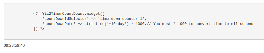 Yii2 timeDownCounter screenshot_t1