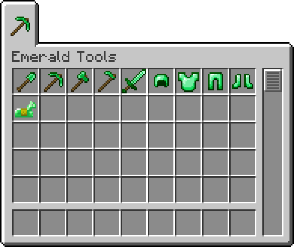 Emerald tools tab