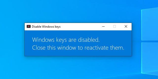 Screenshot of the application Disable Windows keys