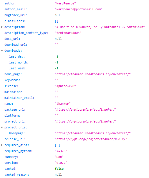 pypi parameters