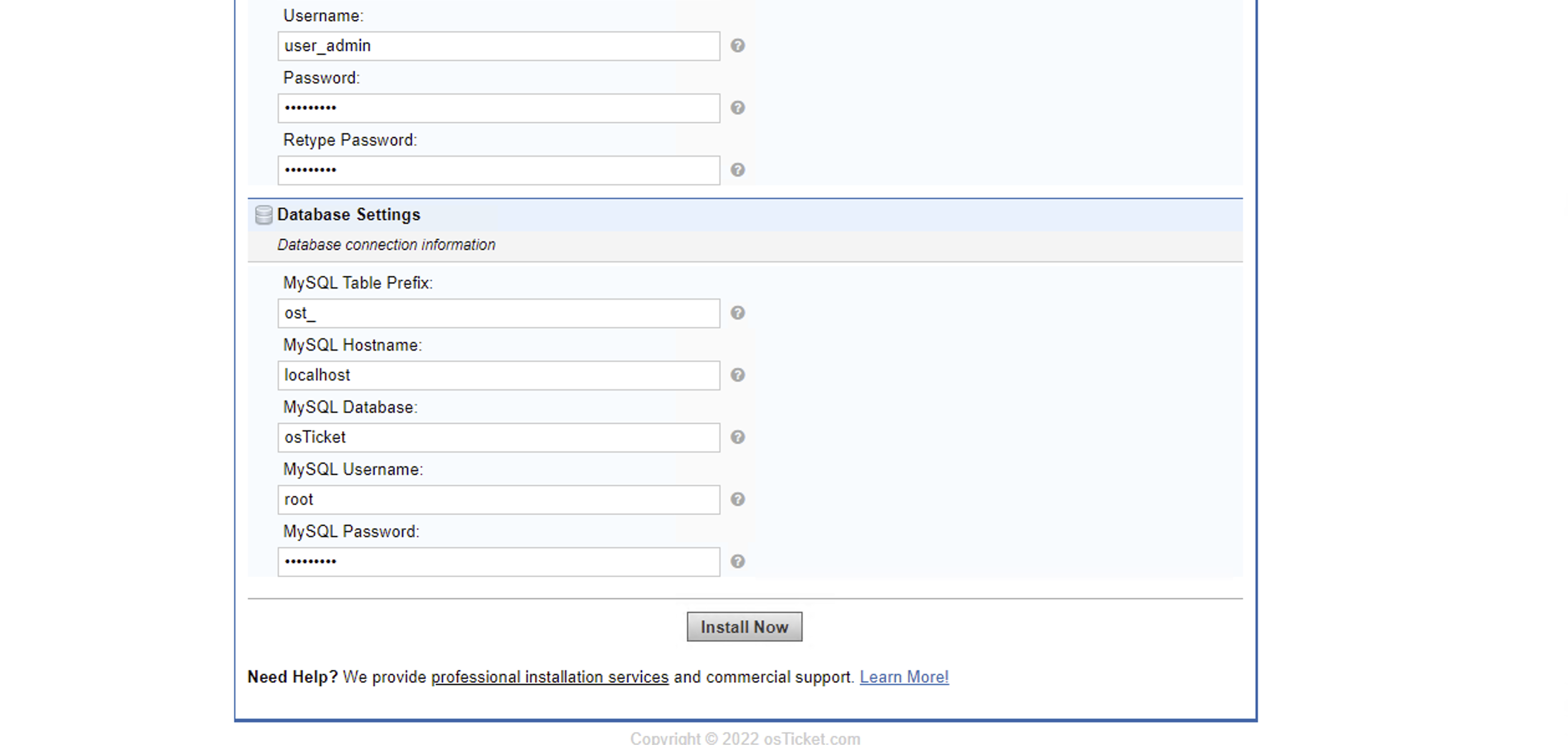 setting up osTicket cont'd