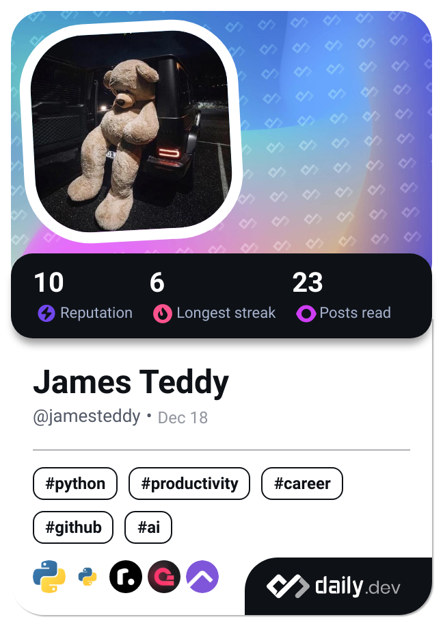 James Teddy's Dev Card