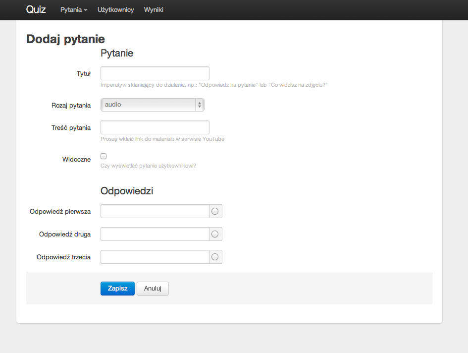 Example output of Zend_Form