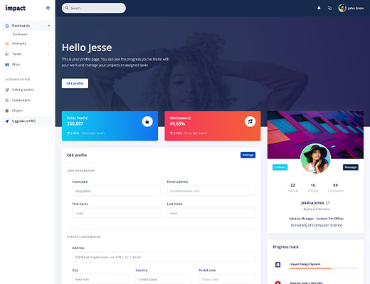 Impact Design System: Free Design System For Bootstrap 4 @ Creative Tim