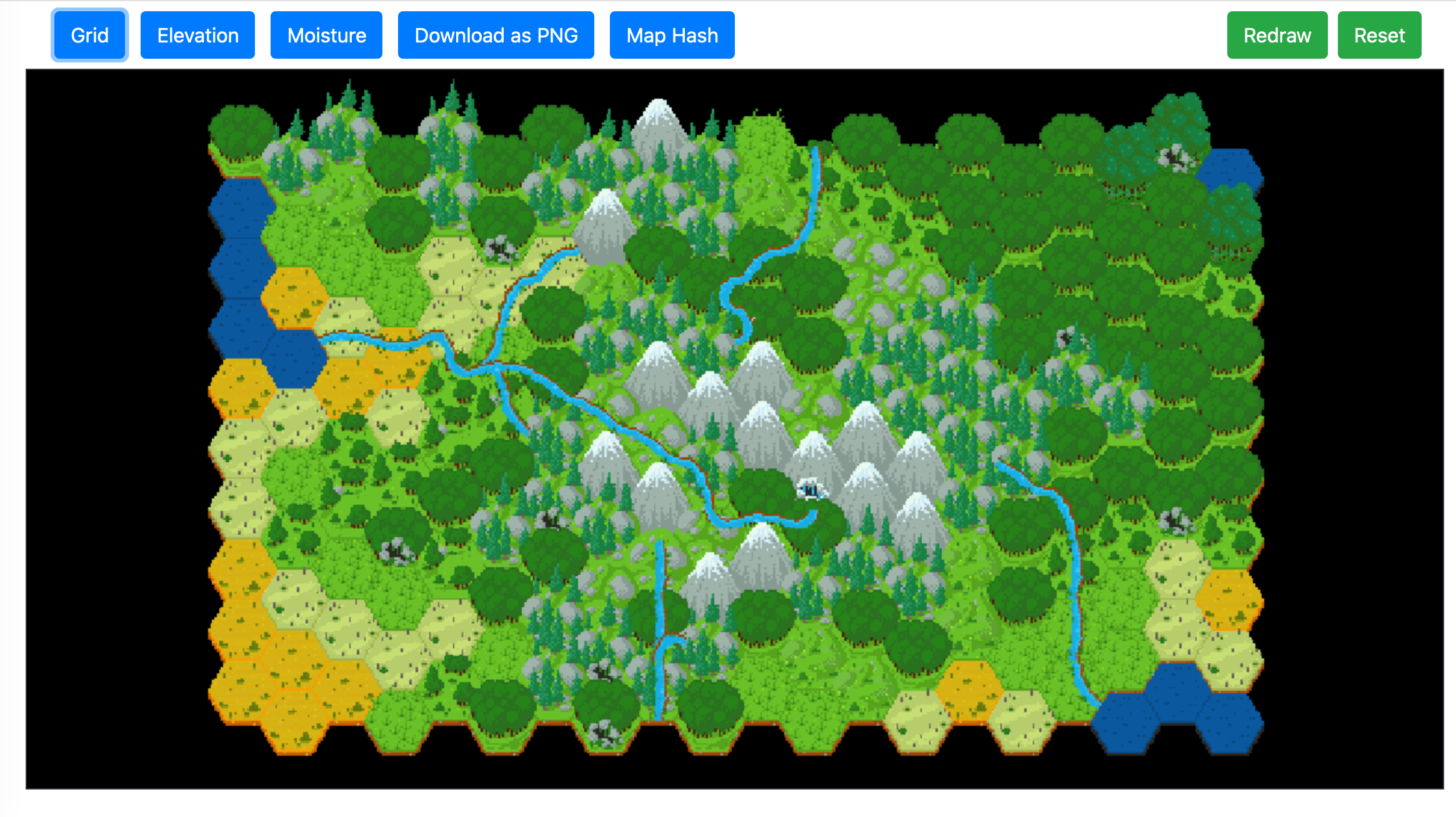 HTML5 Procedural Hexagon Terrain Generator