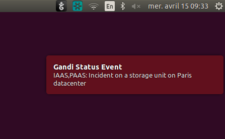 Gandi widget status screenhot