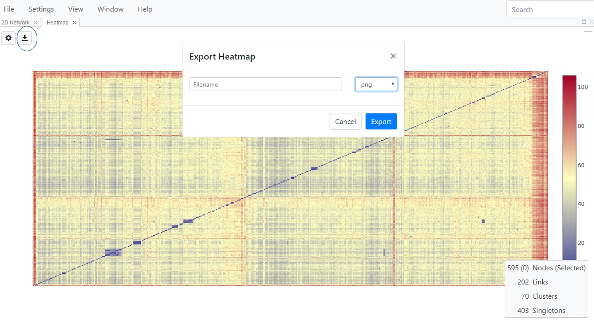 Heatmap view- exporting the image