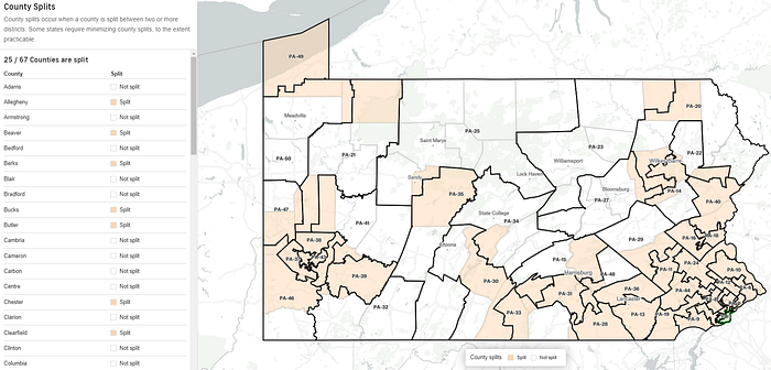 County splits map