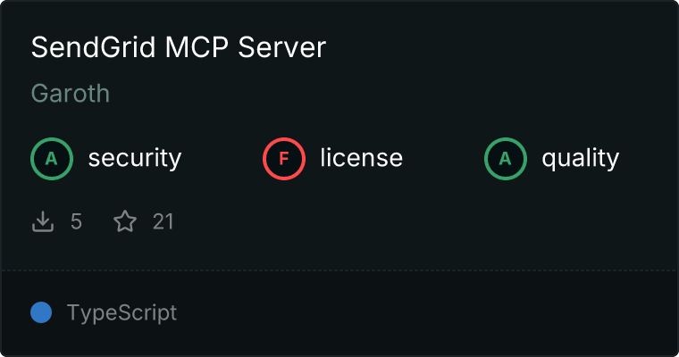 SendGrid Server MCP server